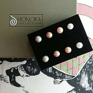 Honora Set of (4) Pearl Studs (NWOT)